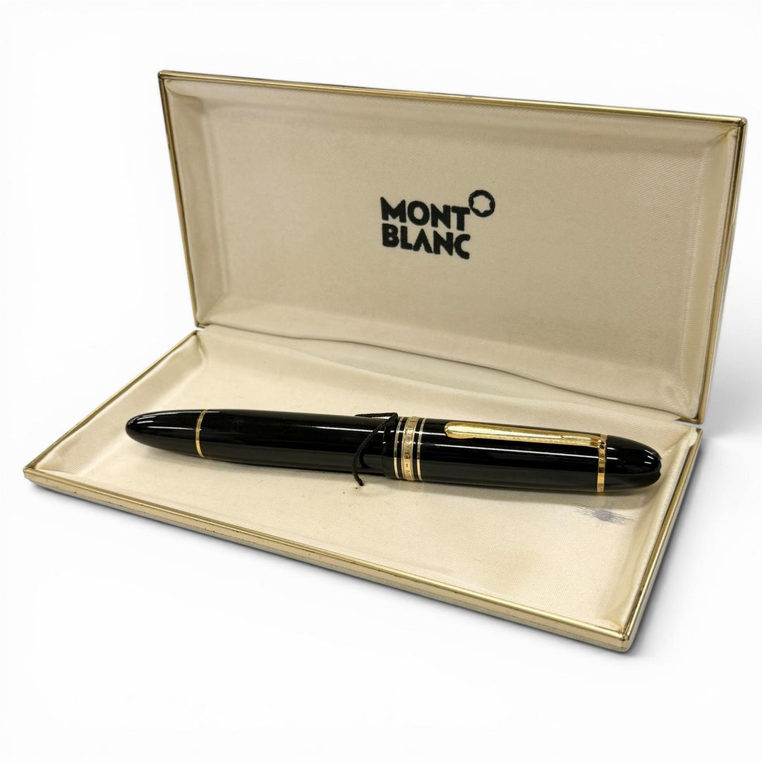 良品▼MONTBLANC モンブラン ヴィンテージ マイスターシュテュック 149 ペン先14K Fニブ 70s ホワイトスター 万年筆 ブラック ゴールド