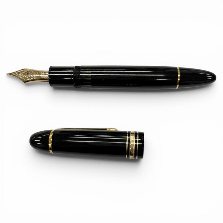 良品▼MONTBLANC モンブラン ヴィンテージ マイスターシュテュック 149 ペン先14K Fニブ 70s ホワイトスター 万年筆 ブラック ゴールド