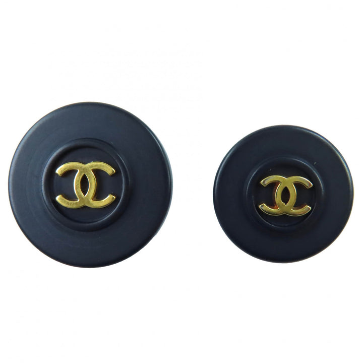 美品◇CHANEL シャネル ココマークボタン 大4個 小6個 計10個セット ボタンセット ブラック ゴールド金具 レディース