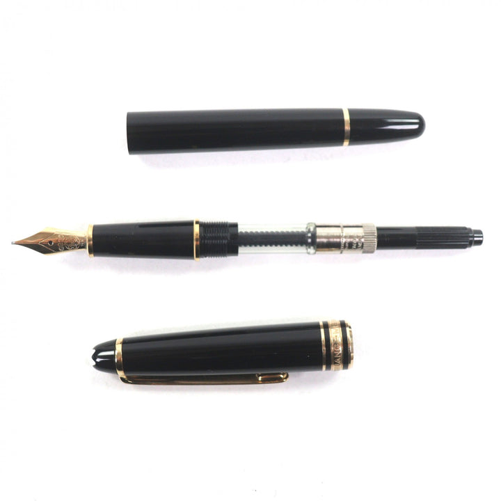 良品▼MONTBLANC モンブラン マイスターシュテュック クラシック ペン先14K Fニブ ホワイトスター 万年筆 ブラック ゴールド ドイツ製