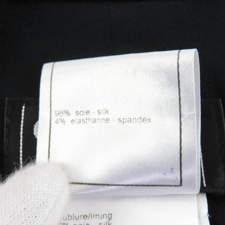 極美品★CHANEL シャネル 05P P25505 ココマークボタン付 膝丈 シルクスカート ラップスカート ブラック 38 仏製 正規品 レディース