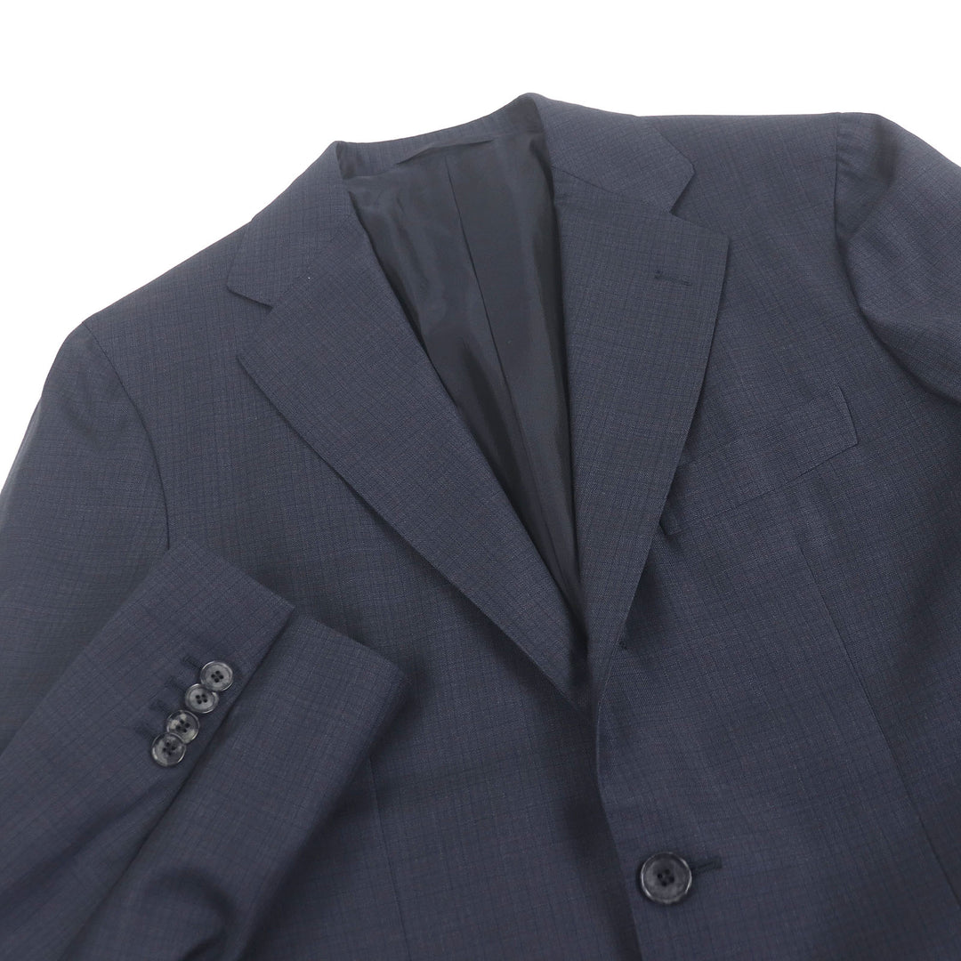極美品□Sartorio サルトリオ ウール100％ チェック柄 シングルスーツ 上下セットアップ ネイビー 46 イタリア製 正規品 メンズオススメ