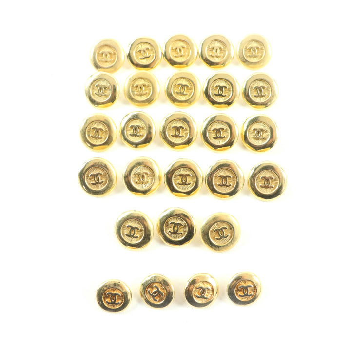 美品★CHANEL シャネル ココマーク 大23個＋小4個 27個セット 金ボタン ボタン ゴールド レディース