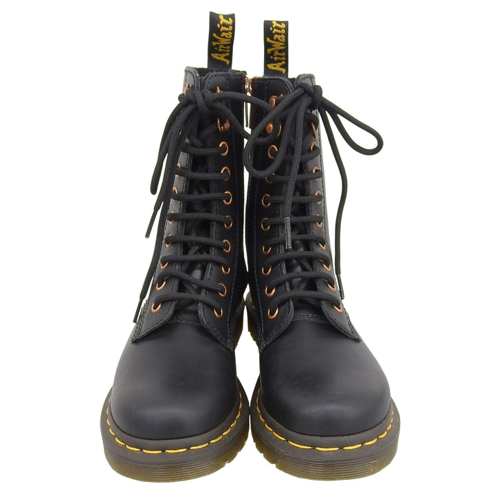 未使用品▲Dr.Martens ドクターマーチン 1490HDW 10ホール WANAMA サイドジップ レースアップ レザー ブーツ ブラック 3 箱付 レディース