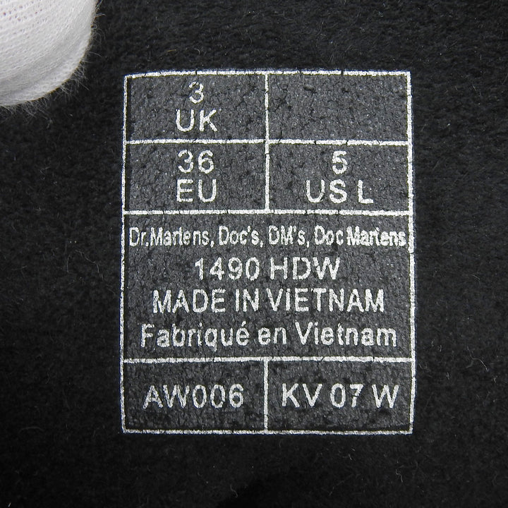 未使用品▲Dr.Martens ドクターマーチン 1490HDW 10ホール WANAMA サイドジップ レースアップ レザー ブーツ ブラック 3 箱付 レディース