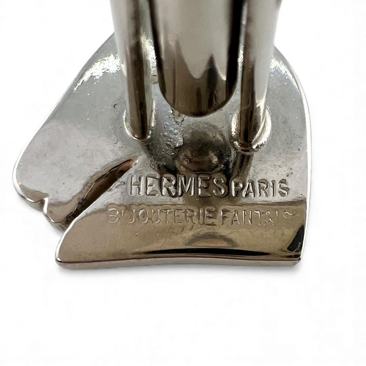 美品▲HERMES エルメス BIJOUTERIE FANTAIS ホースデザイン カフスボタン カフリンクス シルバー メンズ