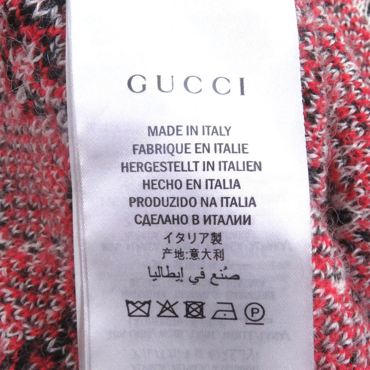 美品□GUCCI グッチ 543433 アルパカ ウール タイガーヘッド金ボタン GGジャガード ニットカーディガン ブラック S　イタリア製 正規品