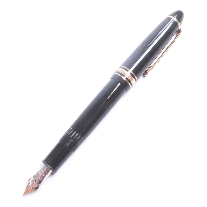 良品□MONTBLANC モンブラン マイスターシュテュック 146 ペン先14K Mニブ キャップ式 万年筆 ブラック ゴールド ケース付き ドイツ製