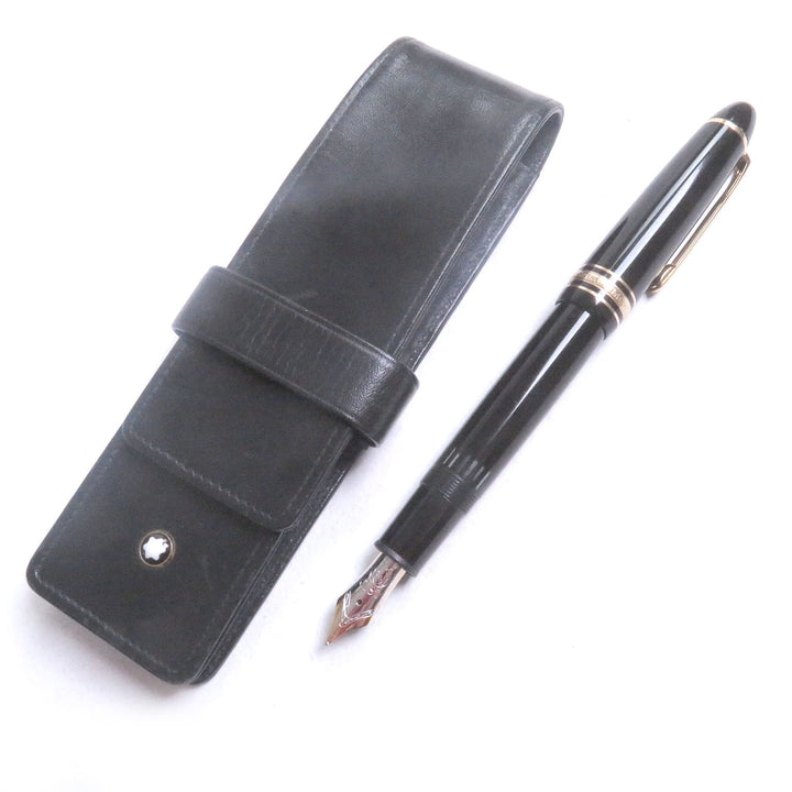 良品□MONTBLANC モンブラン マイスターシュテュック 146 ペン先14K Mニブ キャップ式 万年筆 ブラック ゴールド ケース付き ドイツ製