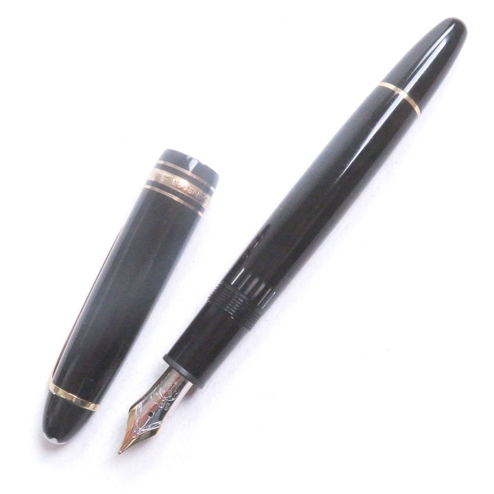 良品□MONTBLANC モンブラン マイスターシュテュック 146 ペン先14K Mニブ キャップ式 万年筆 ブラック ゴールド ケース付き ドイツ製