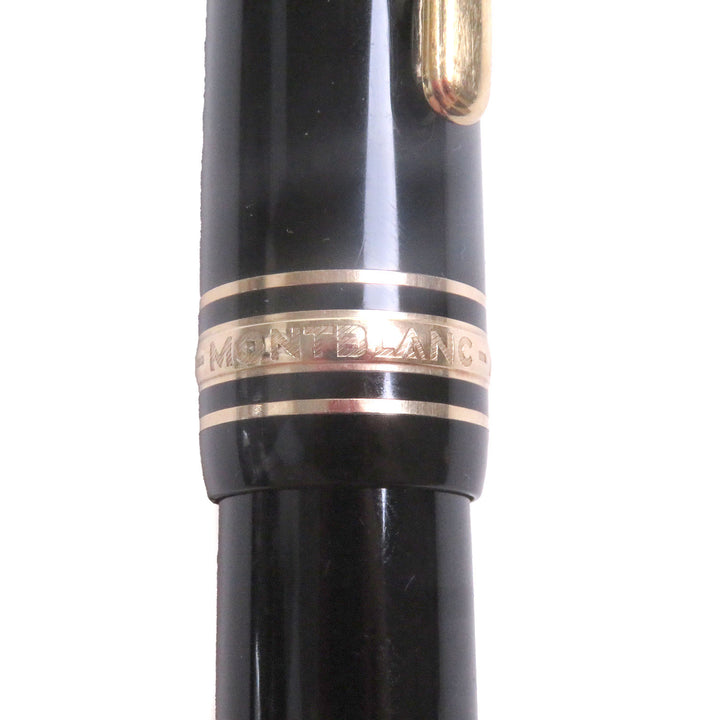 良品□MONTBLANC モンブラン マイスターシュテュック 146 ペン先14K Mニブ キャップ式 万年筆 ブラック ゴールド ケース付き ドイツ製