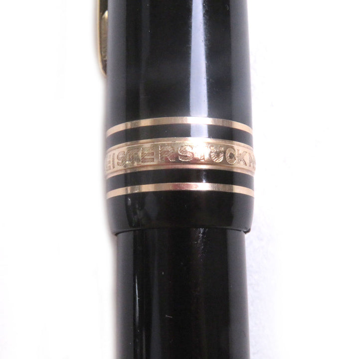 良品□MONTBLANC モンブラン マイスターシュテュック 146 ペン先14K Mニブ キャップ式 万年筆 ブラック ゴールド ケース付き ドイツ製