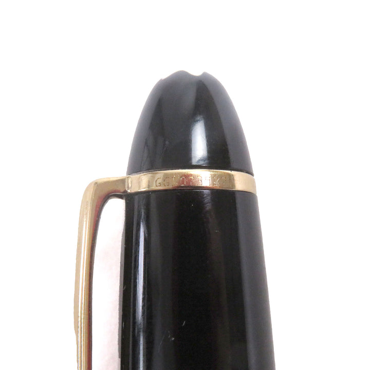 良品□MONTBLANC モンブラン マイスターシュテュック 146 ペン先14K Mニブ キャップ式 万年筆 ブラック ゴールド ケース付き ドイツ製