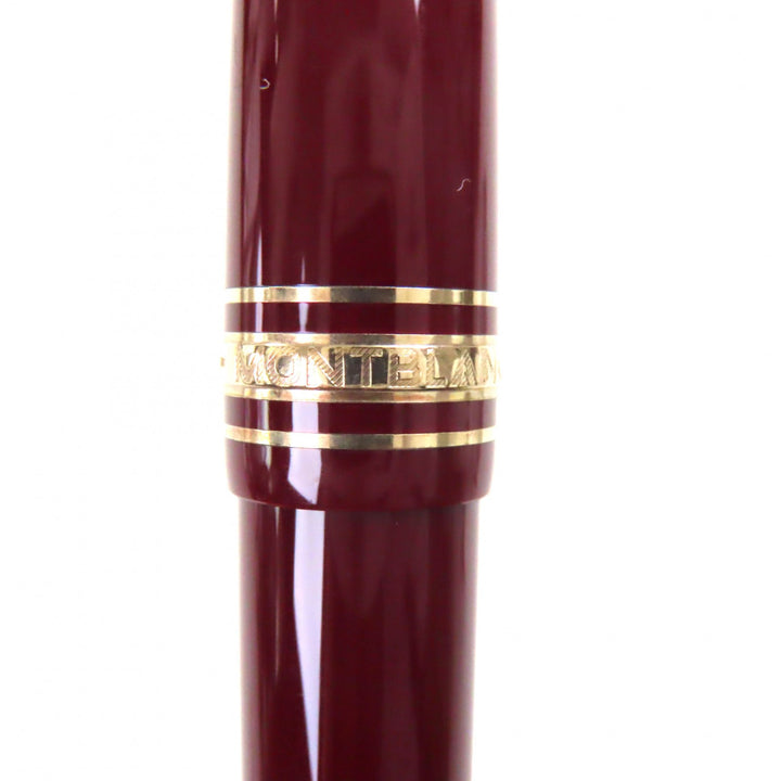 極美品▼MONTBLANC モンブラン マイスターシュテュック クラシック ペン先14K Mニブ ホワイトスター 万年筆 ボルドー ゴールド ドイツ製
