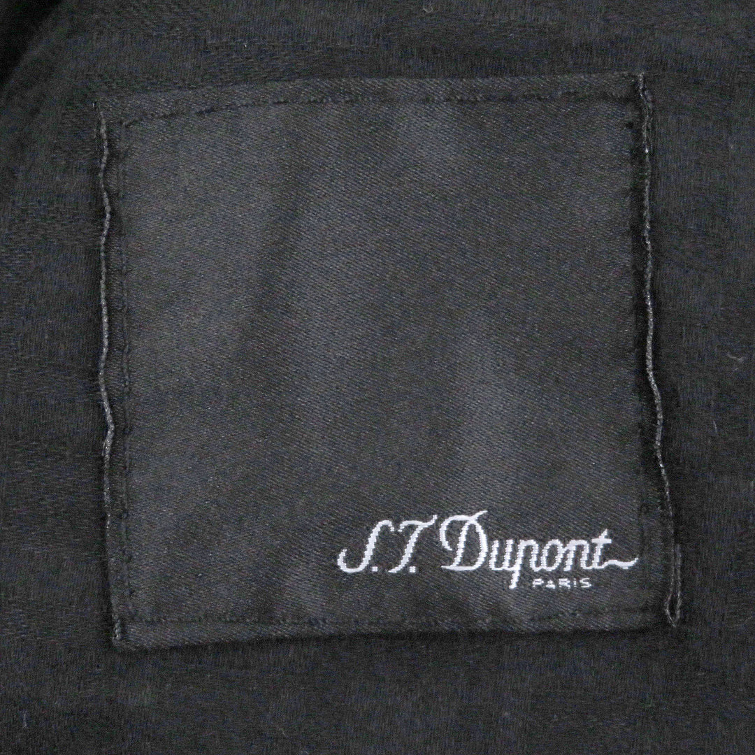 美品□Dupont デュポン シングルライダースジャケット ラムレザージャケット ブルゾンジャケット ブラック 52 イタリア製 正規品 メンズ