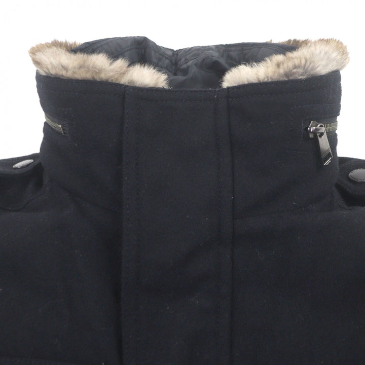 良品▼BURBERRY BLACK LABEL バーバリーブラックレーベル ダウンライナー 襟ラビットファー フード入 3WAY WZIPUP ダウンコート L 正規品
