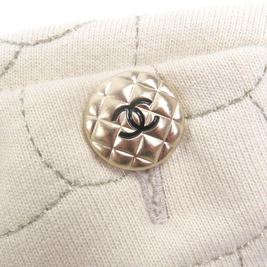 極美品□CHANEL シャネル P59465 ココマークボタン カメリアステッチ 希少サイズ スウェットシャツ ベージュ 46 イタリア製 メンズ