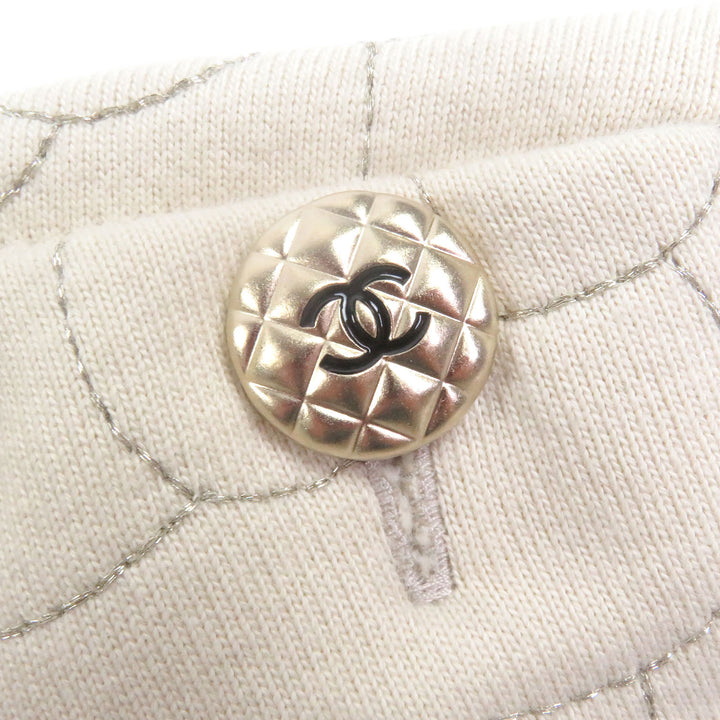 極美品□CHANEL シャネル P59465 ココマークボタン カメリアステッチ 希少サイズ スウェットシャツ ベージュ 46 イタリア製 メンズ