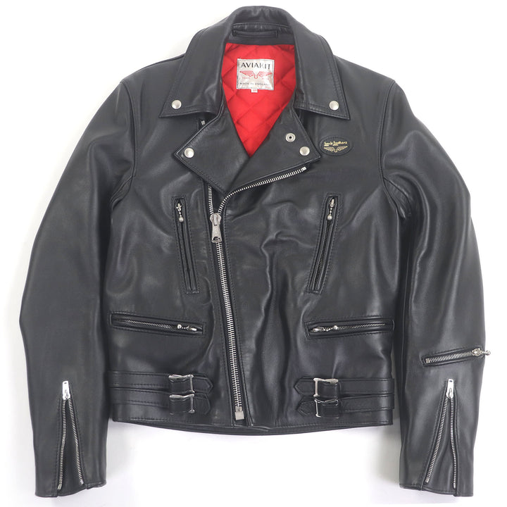 極美品□Lewis Leathers ルイスレザー 本革 AVIAKIT ダブルライダース レザージャケット ブラック 34 イングランド製 メンズオススメ