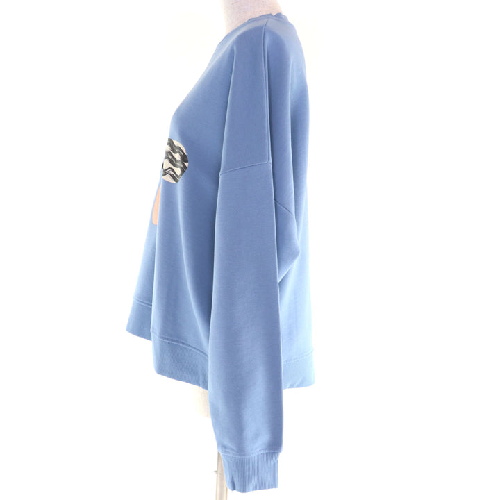 極美品◇WEEKEND MaxMara ウィークエンドマックスマーラ 2022年製 2359210337 コットン100％ ロゴ刺繍 スウェット シャツ 青系 M 正規品