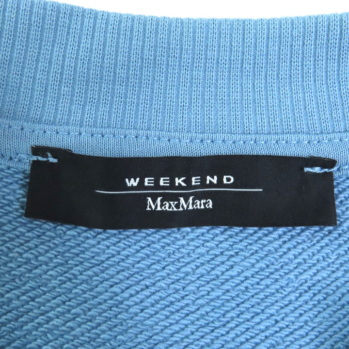 極美品◇WEEKEND MaxMara ウィークエンドマックスマーラ 2022年製 2359210337 コットン100％ ロゴ刺繍 スウェット シャツ 青系 M 正規品