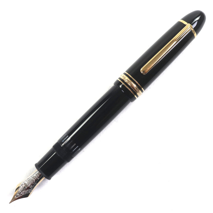 美品▼MONTBLANC モンブラン マイスターシュテュック 149 ペン先14K Fニブ ホワイトスター 万年筆 ブラック ゴールド ドイツ製 メンズ
