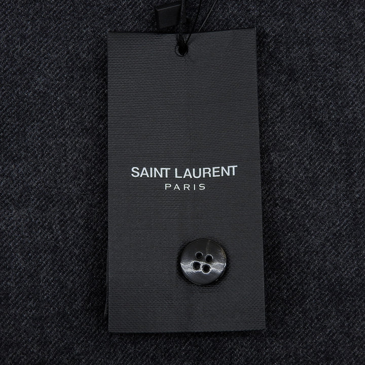 未使用品▲SAINT LAURENT PARIS サンローランパリ 468583 ウール コットン スラックス パンツ グレー 36 イタリア製 正規品 レディース