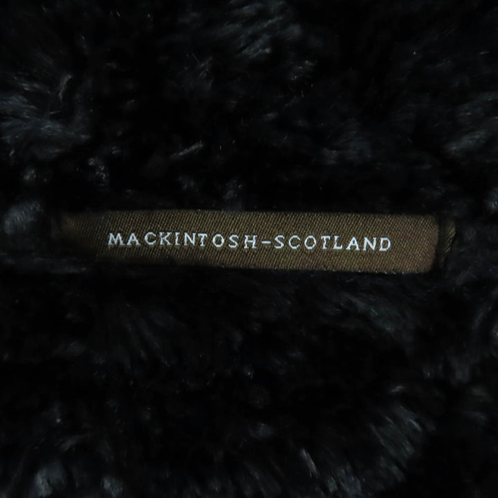 美品◇Mackintosh マッキントッシュ ロゴボタン・フード付き 裏ボア セミロング キルティング コート 黒 36 英国製 正規品 レディース