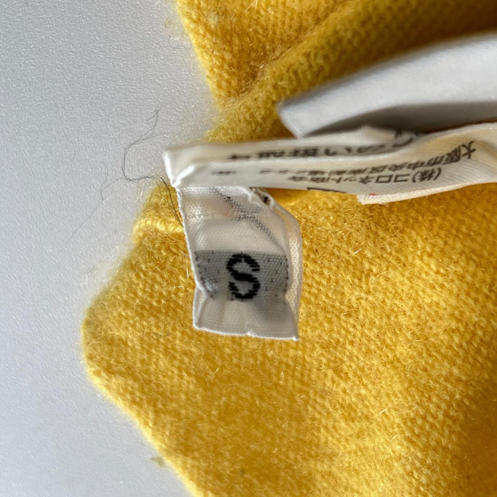 美品▲Lucien Pellat-Finet ルシアンペラフィネ カシミヤ100％ スケボー柄 クルーネック 長袖 ニット イエロー S 正規品 レディース