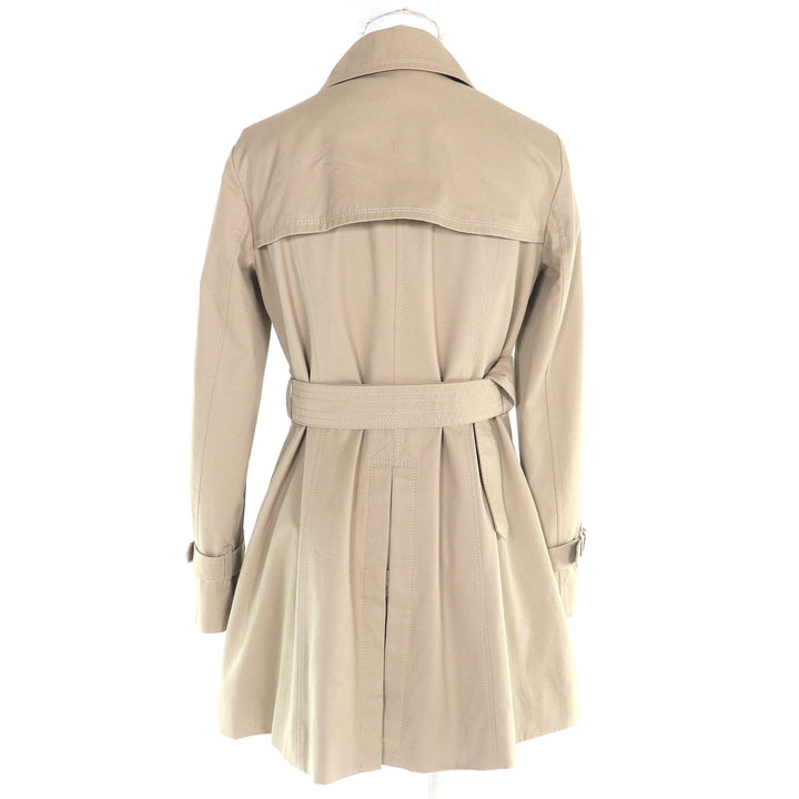 美品△BURBERRY BLUE LABEL バーバリーブルーレーベル 綿100％ 裏地チェック柄 ウールライナー付き トレンチコート ベージュ 40 正規品