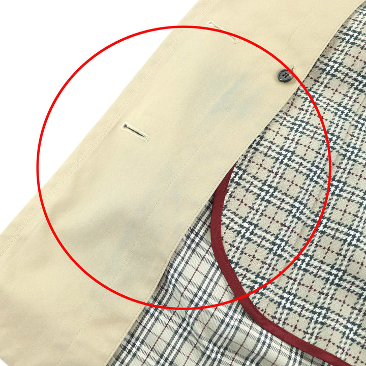 美品△BURBERRY BLUE LABEL バーバリーブルーレーベル 綿100％ 裏地チェック柄 ウールライナー付き トレンチコート ベージュ 40 正規品