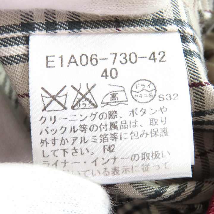 美品△BURBERRY BLUE LABEL バーバリーブルーレーベル 綿100％ 裏地チェック柄 ウールライナー付き トレンチコート ベージュ 40 正規品