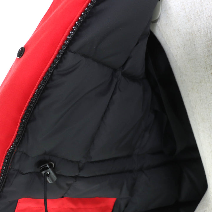 極美品★CANADA GOOSE カナダグース 3037LA VICTORIA PARKA ファー・フード・ロゴワッペン付 比翼仕立て ダウンコート レッド XS 正規品