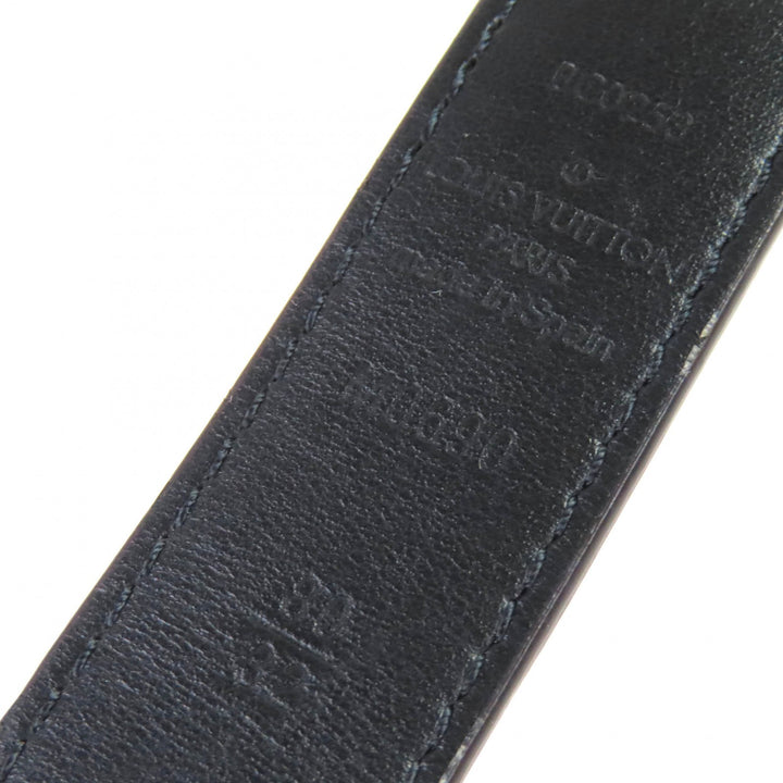 美品△LOUIS VUITTON ルイヴィトン M0690 マイ LV チェーン リバーシブル モノグラム レザー ベルト ブラウン/ブラック ゴールド 80/32
