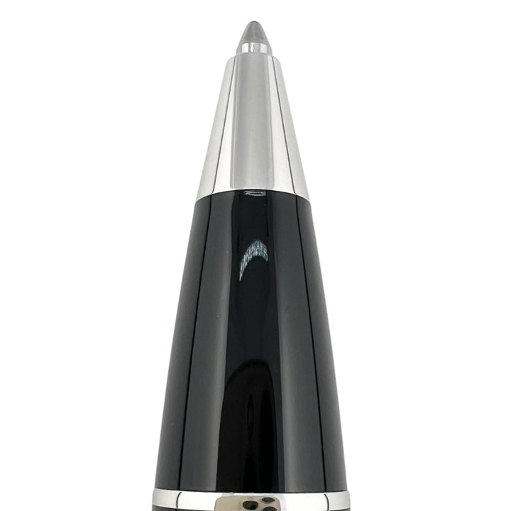 極美品▲MONTBLANC モンブラン スターウォーカー レジン ホワイトスター ツイスト式 ボールペン ブラック シルバー 箱・ケース付き