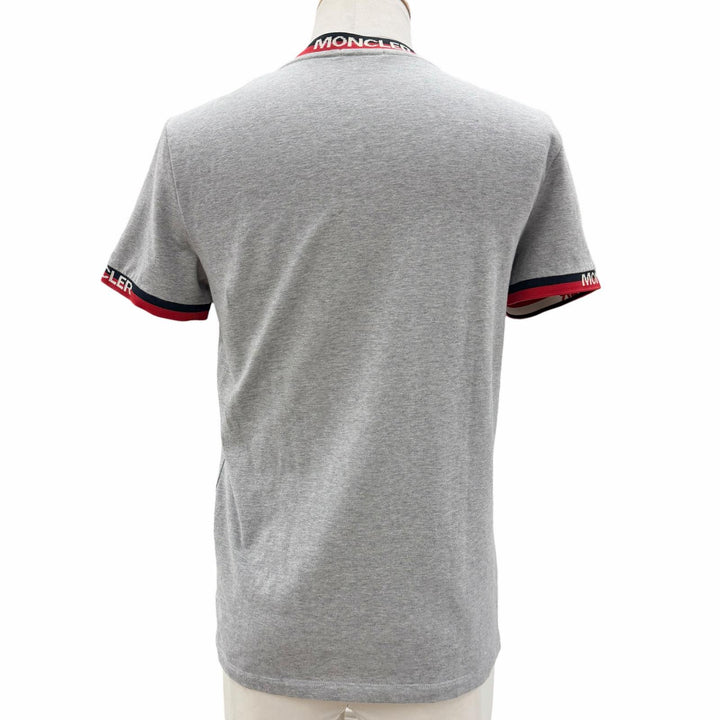 美品□MONCLER モンクレール MAGLIA T-SHIRT トリコロール ショートスリーブ 半袖 ラグランＴシャツ カットソー グレー XS 正規品 メンズ