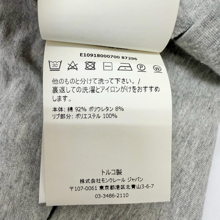 美品□MONCLER モンクレール MAGLIA T-SHIRT トリコロール ショートスリーブ 半袖 ラグランＴシャツ カットソー グレー XS 正規品 メンズ