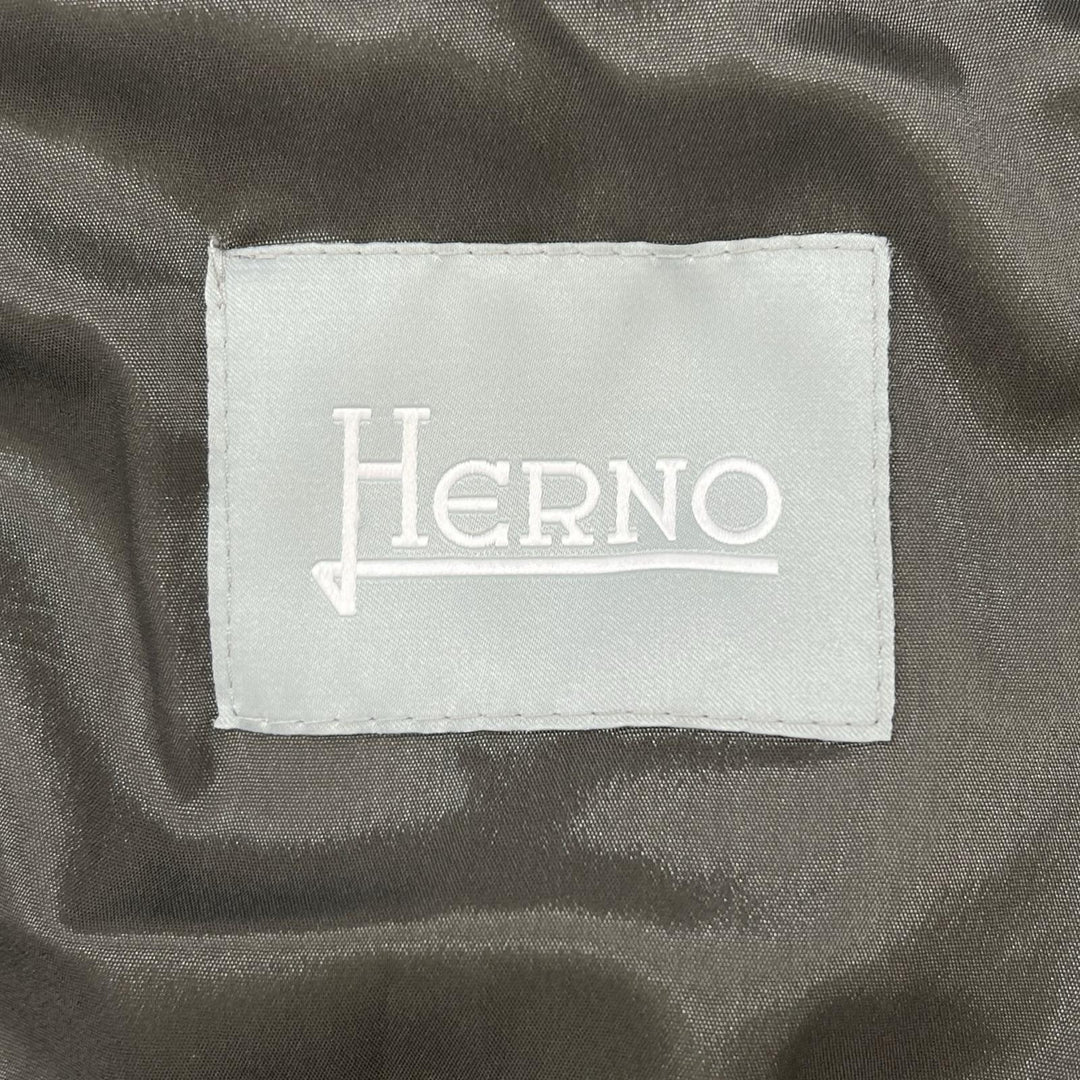 極美品▲Herno ヘルノ ロゴボタン ツイード切り替え POLAR-TECH ダウンコート グレー 10anni キッズサイズ レディースXS相当 正規品