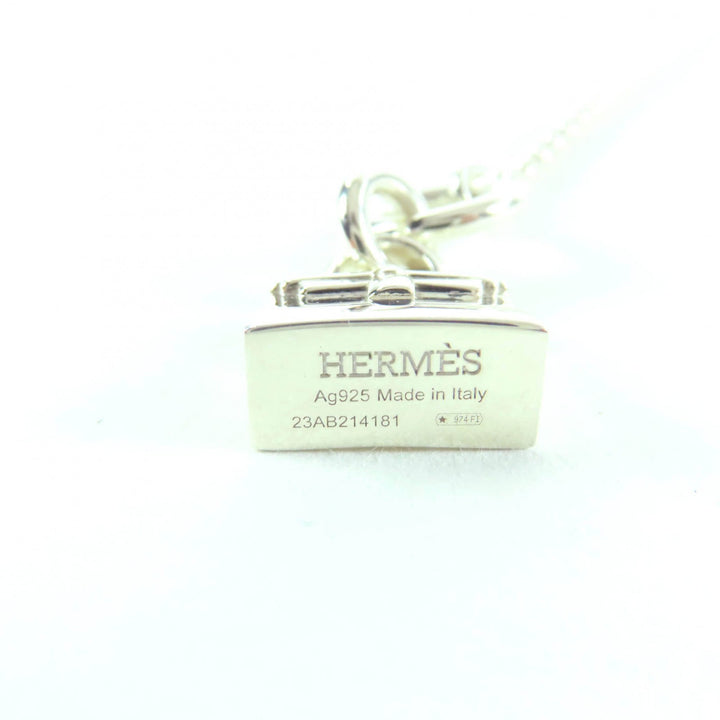 美品☆HERMES エルメス 2023年製 AG925 アミュレット ケリー ネックレス ペンダント シルバー 箱付き イタリア製 重量14.3g レディース