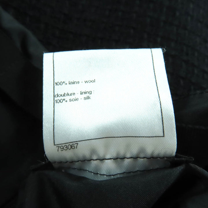 極美品★CHANEL シャネル P38774 裏地シルク100％ ココマーク金具付 ボックスプリーツ 膝丈 ツイードスカート ブラック 36 仏製 正規品
