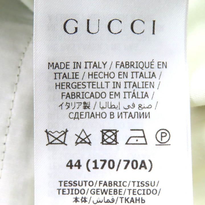 極美品△GUCCI グッチ 707294 リネン ウール boutique グレンチェック センタープレス スラックス パンツ ベージュ 44 イタリア製 正規品