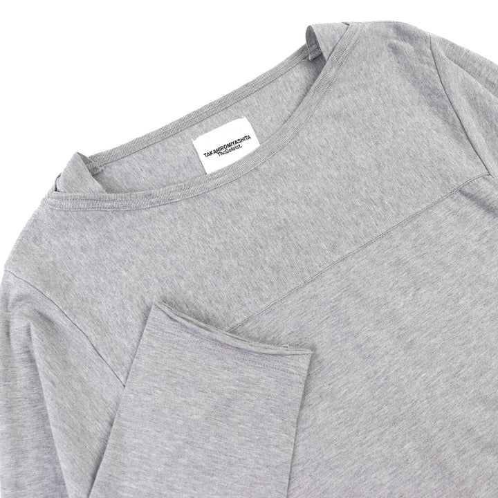 極美品△TAKAHIRO MIYASHITA The SoloIst. タカヒロミヤシタザソロイスト 0014aAW17 コットン100％ ロンT 長袖Ｔシャツ グレー 48 正規品