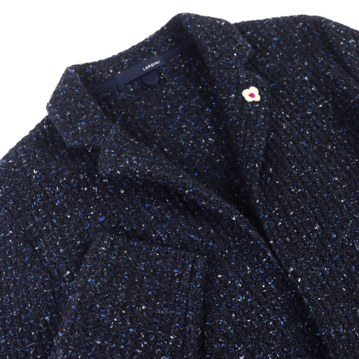 極美品△LARDINI ラルディーニ JSLJM70 ウール アルパカ シルク ツイード ニット シングル テーラードジャケット S 正規品 メンズ