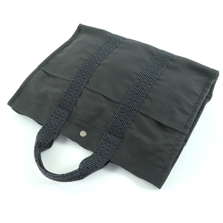 極美品☆HERMES エルメス エールライン MM セリエ金具 キャンバス トートバッグ ハンドバッグ グレー フランス製 レディース