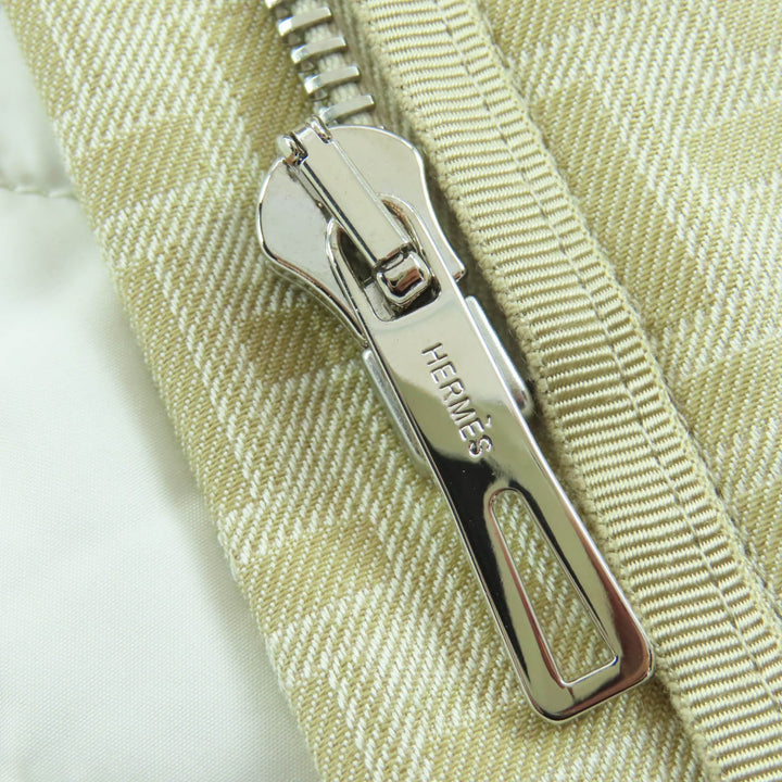 極美品☆HERMES エルメス 22AW 2H0117DP シルバー金具 セリエボタン Hモザイク ライナー サファリジャケット コート 40 正規品