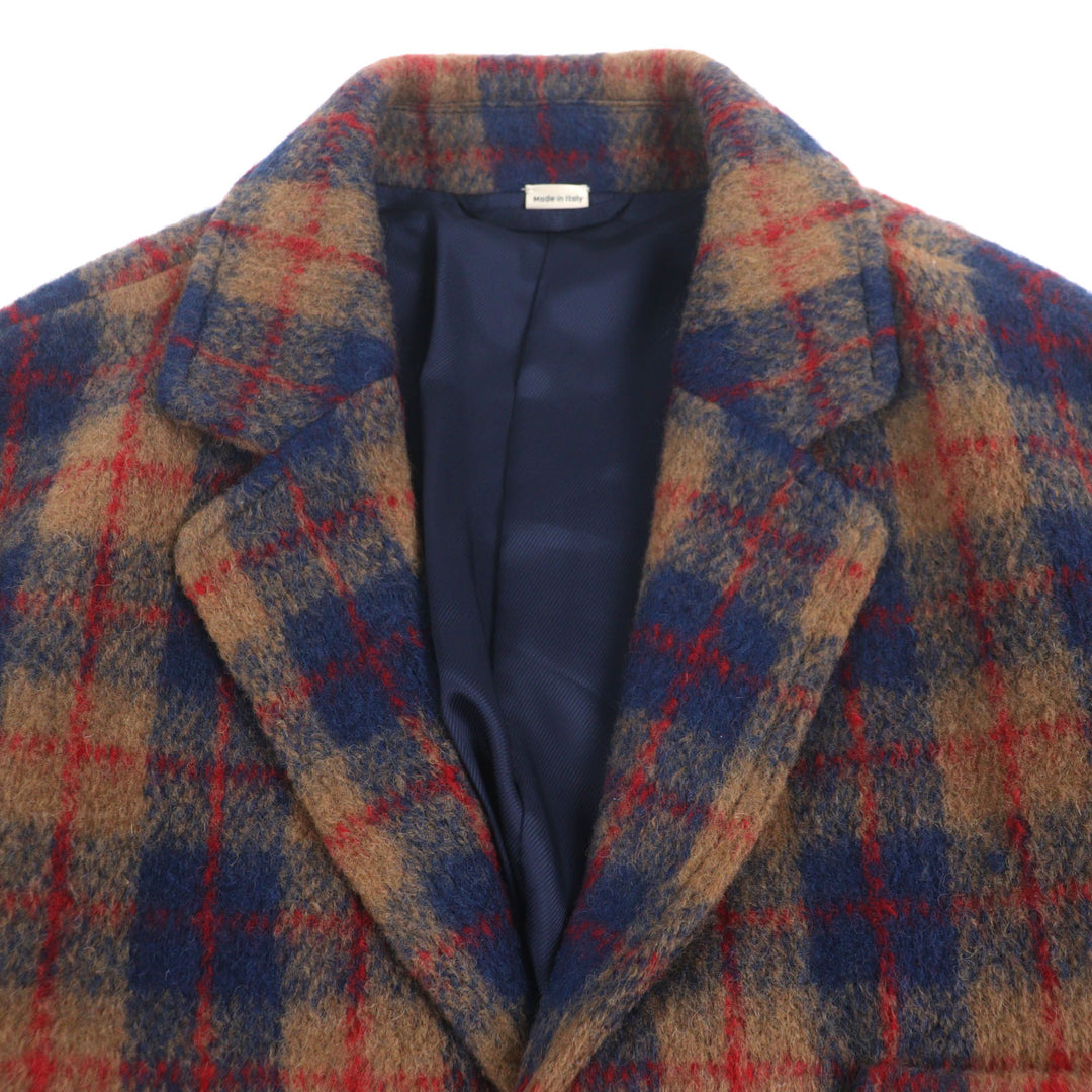 極美品▼GUCCI グッチ 770761 ウール70% インターロッキングGワッペン チェック柄 シングルジャケット テーラード 50 正規品 メンズ
