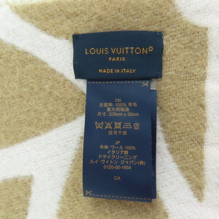 美品★LOUIS VUITTON ルイヴィトン 2024年製 M79213 フライト・モード. マフラー・LV メダリオン ベージュ/ローズ 現行品 箱付 正規品