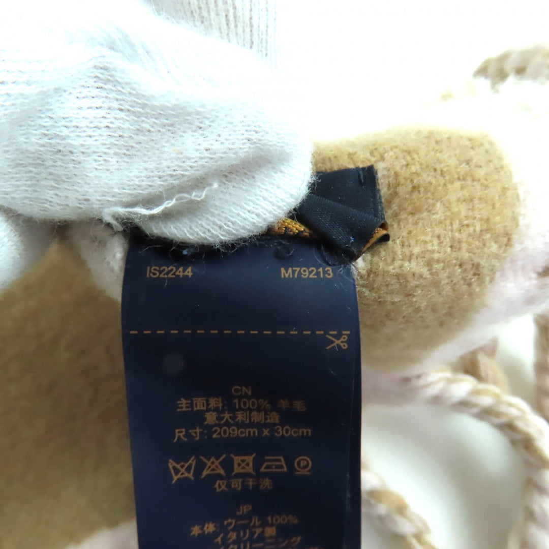 美品★LOUIS VUITTON ルイヴィトン 2024年製 M79213 フライト・モード. マフラー・LV メダリオン ベージュ/ローズ 現行品 箱付 正規品