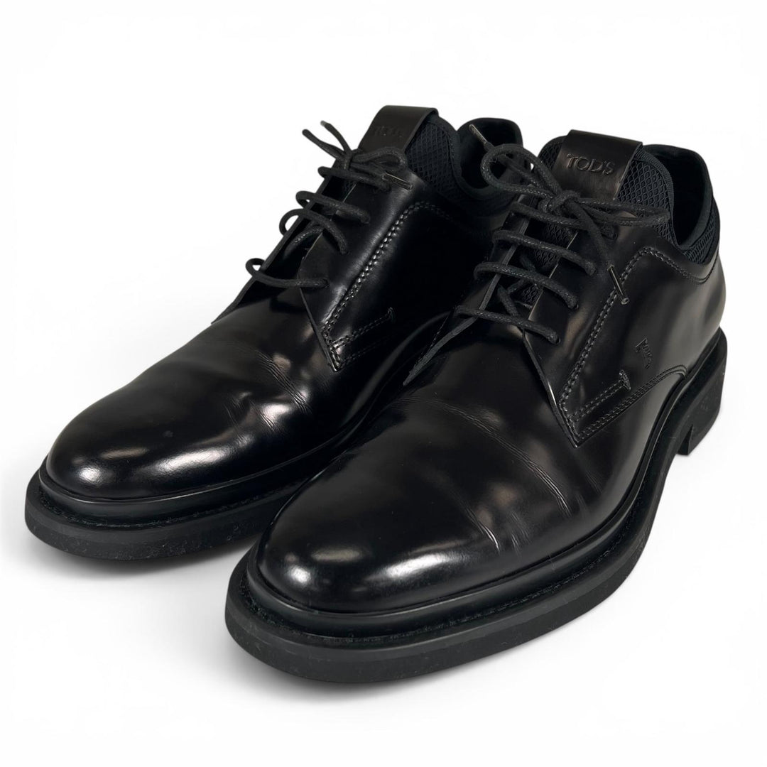 極美品▲TOD’S トッズ XXM89B0BZ60M5JB999 レースアップシューズ レザーシューズ ブラック 8.5 イタリア製 メンズ 箱・保存袋付き