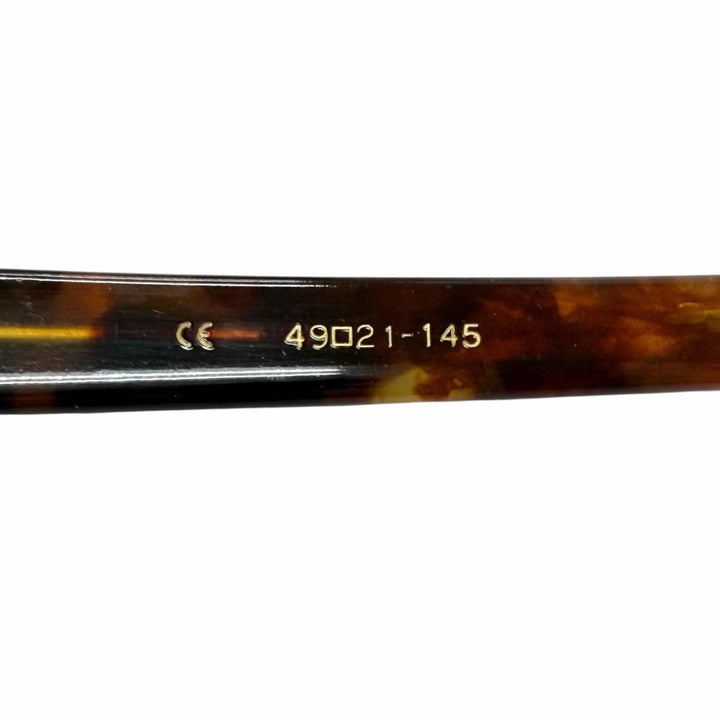 良品□BJ CLASSIC COLLECTION ビージェークラシックコレクション COM-501 マーブル柄 メガネ クリアブラウン 49□21-145 度入り 日本製